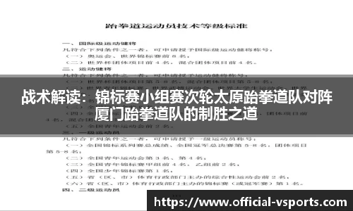 战术解读：锦标赛小组赛次轮太原跆拳道队对阵厦门跆拳道队的制胜之道